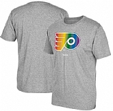 Men's Philadelphia Flyers Gray Reebok Rainbow Pride Short Sleeve T-Shirt FengYun,baseball caps,new era cap wholesale,wholesale hats